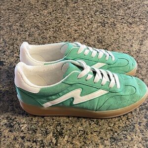 Madden Girl Green and White Sneakers